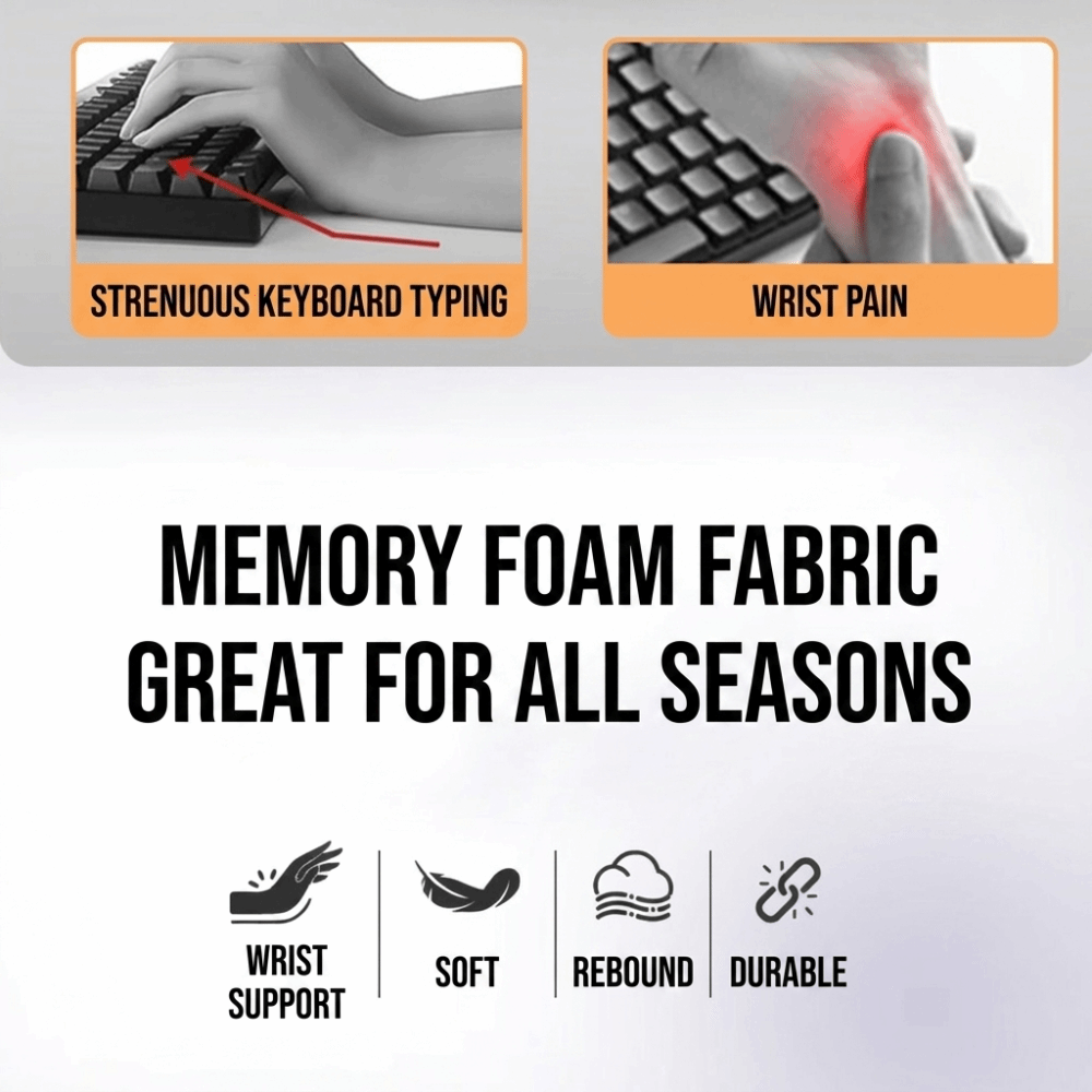 Keyboard Wrist Pad Leather - Soporte Ergonómico Antideslizante para Teclado de