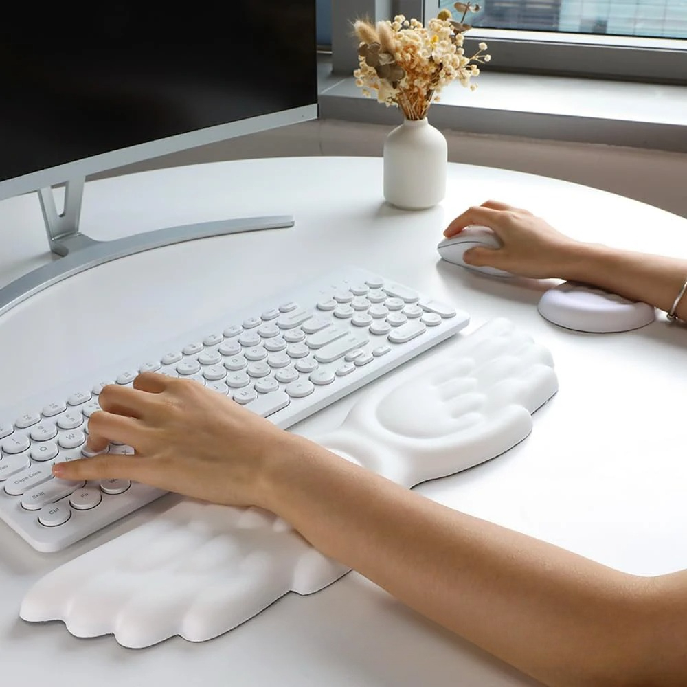 Keyboard Wrist Pad Leather - Alfombrilla de ratón ergonómica con teclado