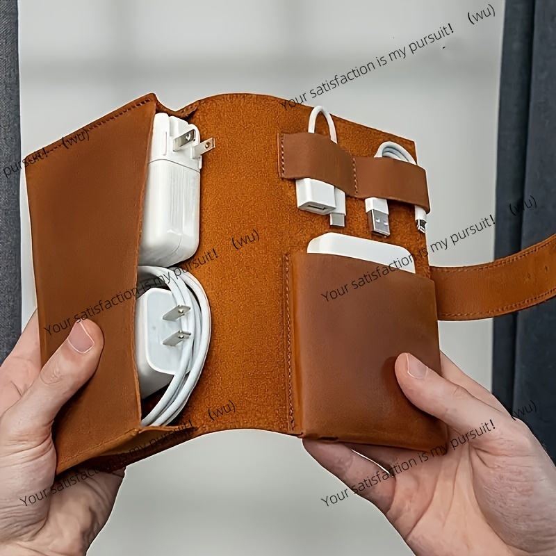 Tech Accessories Travel Case - Organizador multicompartimentos de cuero PU, funda