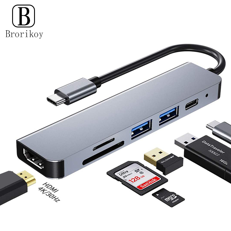 Type C Multiport Adapter - Estación de acoplamiento 6 en 1