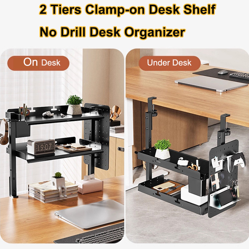 Estante de 2 niveles de 14 pul - Tech Desktop Accessories reseña y precio