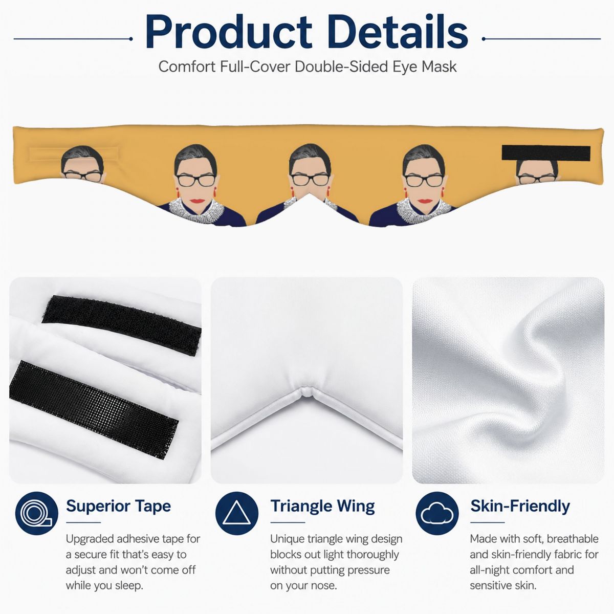 Antifaz para dormir Ruth Bader - Tech Queen reseña y precio