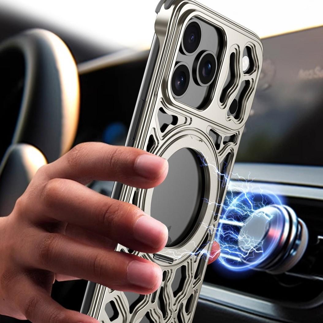 Fundas para iPhone 16, 15, 17  - Phone Stand Aluminum reseña y precio